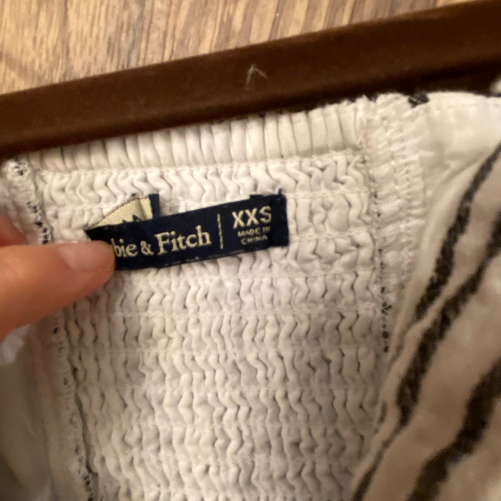 Abercrombie & Fitch Black and White Linen Blend Midi Sundress - Picture 5 of 13